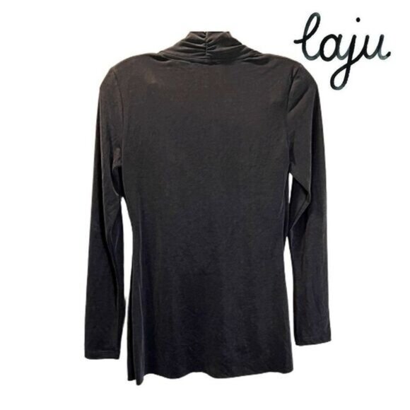 laju Deep‎ V-Neck Long Sleeve Wrap Front Loose Sweater Pullover Tops NWT - Picture 2 of 6